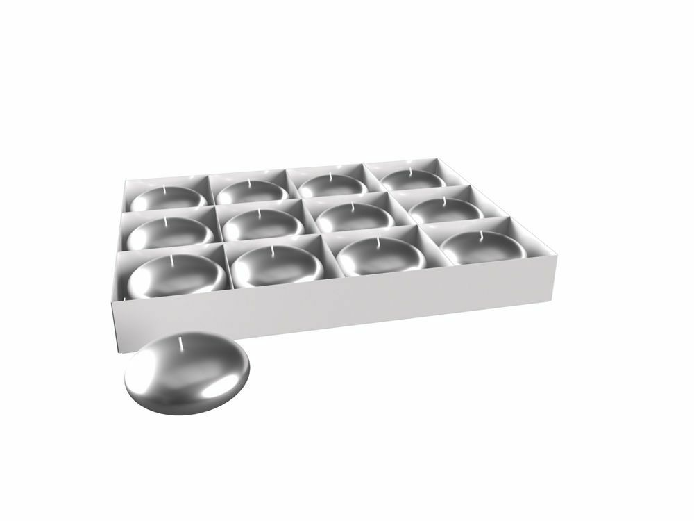 Set 12 Pezzi Candele Galleggianti Floating Candles Colore Argento bal