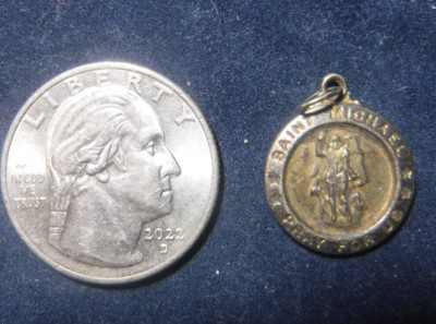 Small St Michael Medal Sterling Silver