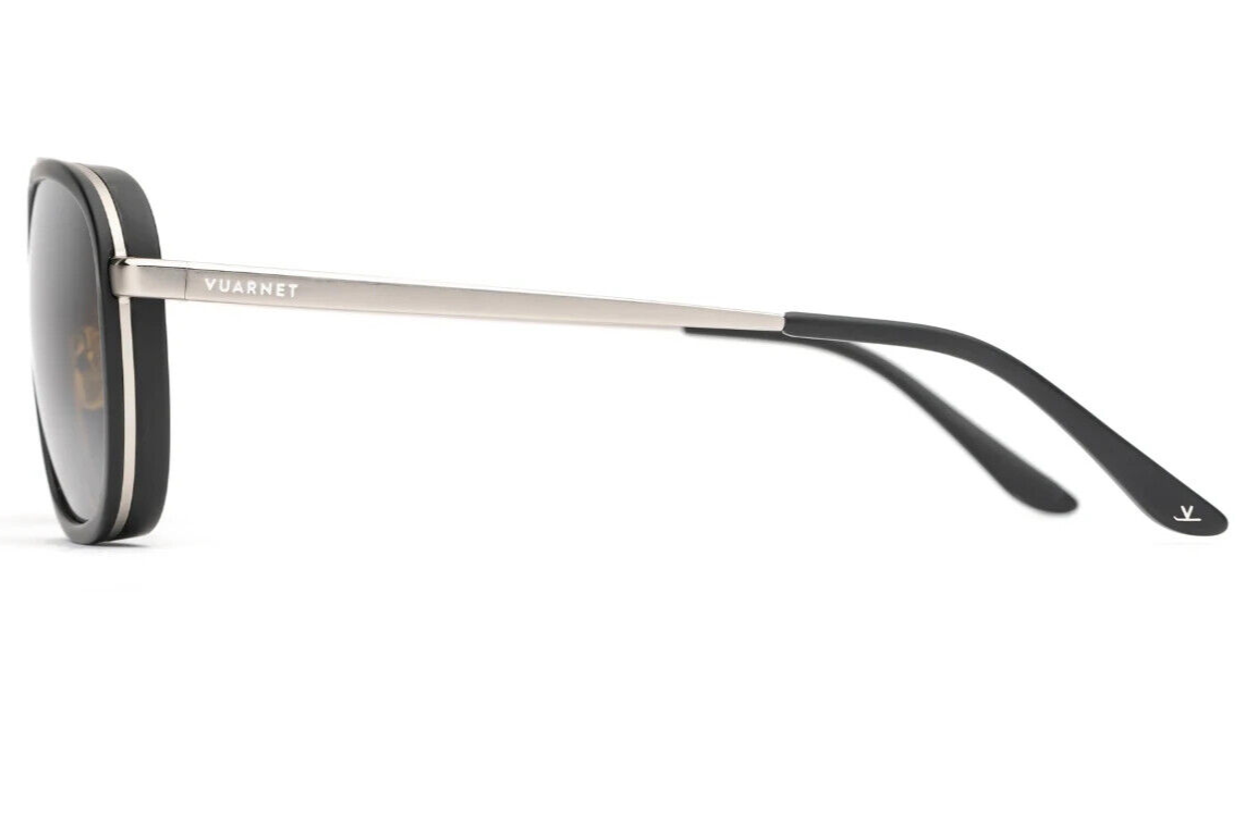 Pre-owned Vuarnet Sunglasses Vl210700021622 Vl2107 Edge 2107 Black/silv. + Grey Polar Plzd In Gray