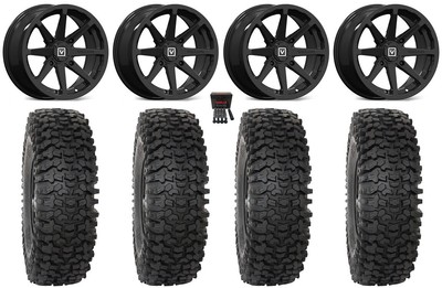 Valor V01 15'' Wheels Black 37'' RC500S Sticky Tires Can-Am Defender