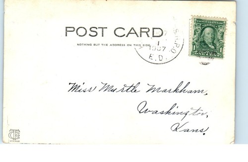 Carnegie Public Library Manhattan Kansas 1907 -Postcard