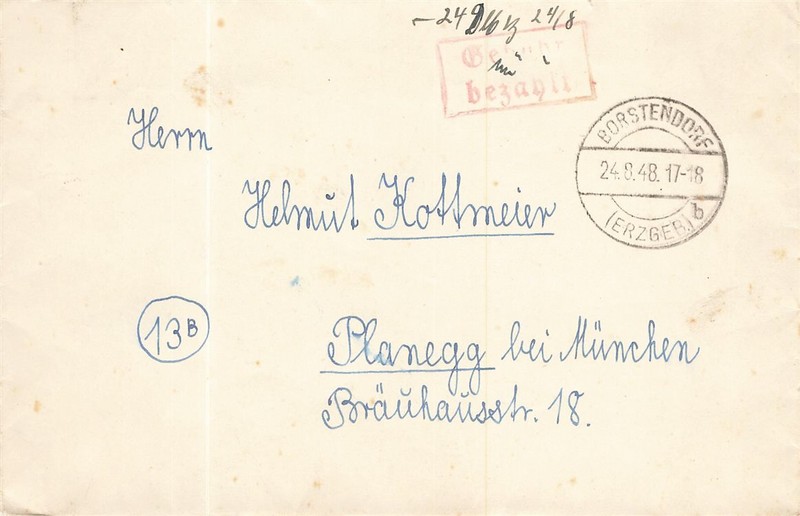 770033) All. Bes. GebÃ¼Hr Bezahlt Blg. Aus Borstendorf Erzgebirge 