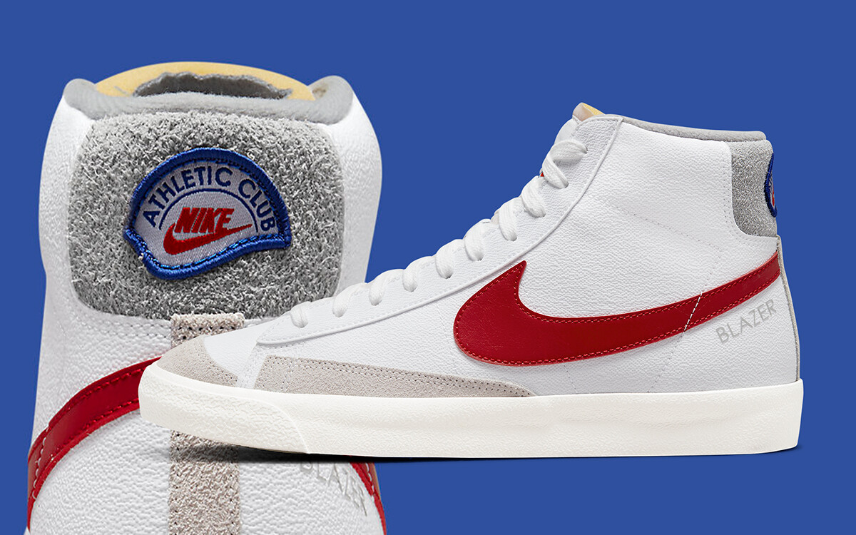 Nike Blazer Mid 77 Athletic Club Белый Спортивный зал Красный Синий США DH7694-100 размер 13 Мужские