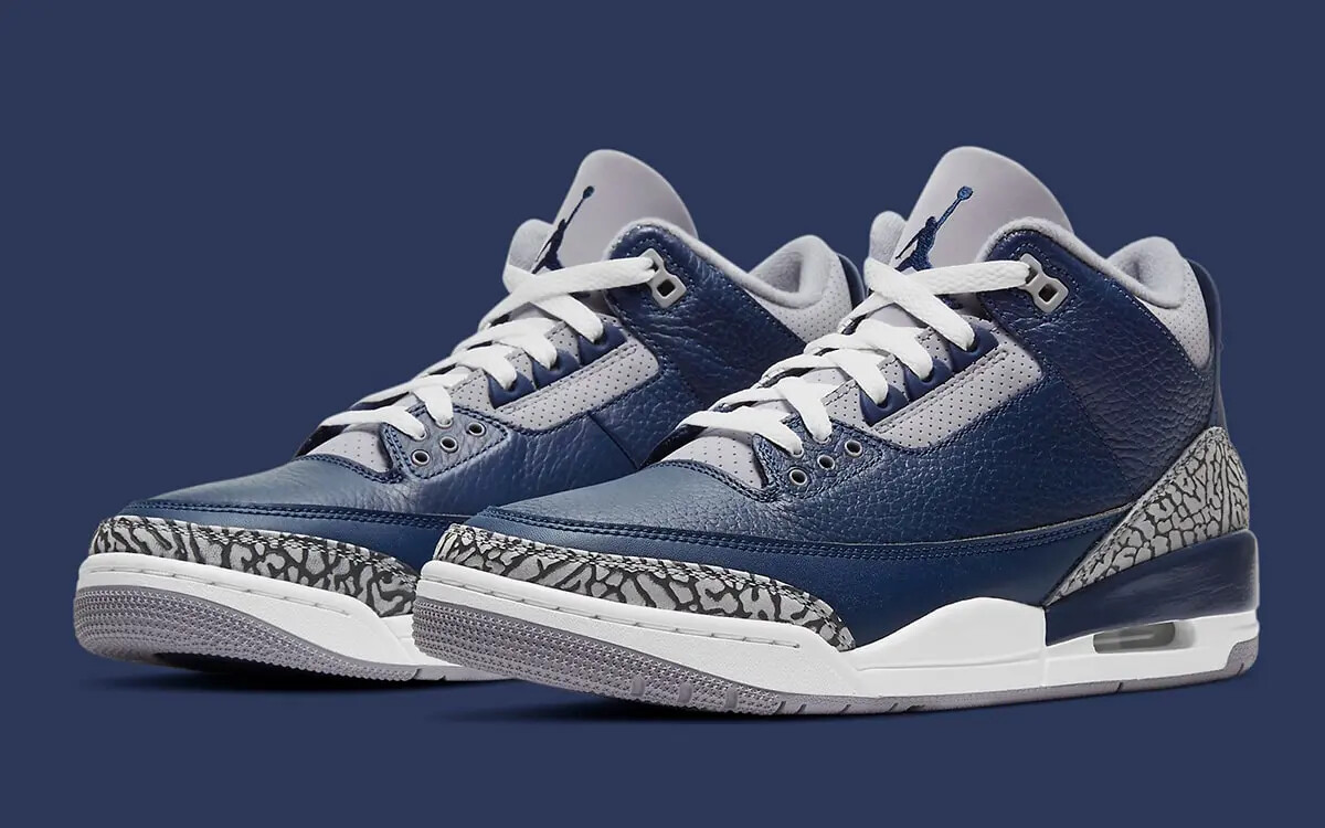 

Мужские кроссовки NIKE AIR JORDAN 3 MIDNIGHT NAVY CT8532-401 US6-12, Синий, Nike Air