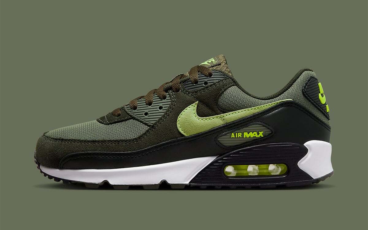 

Мужские кроссовки Nike Air Max 90 Medium Olive/Volt DQ4071-200 US6-12, Зеленый, Nike Air Max 90