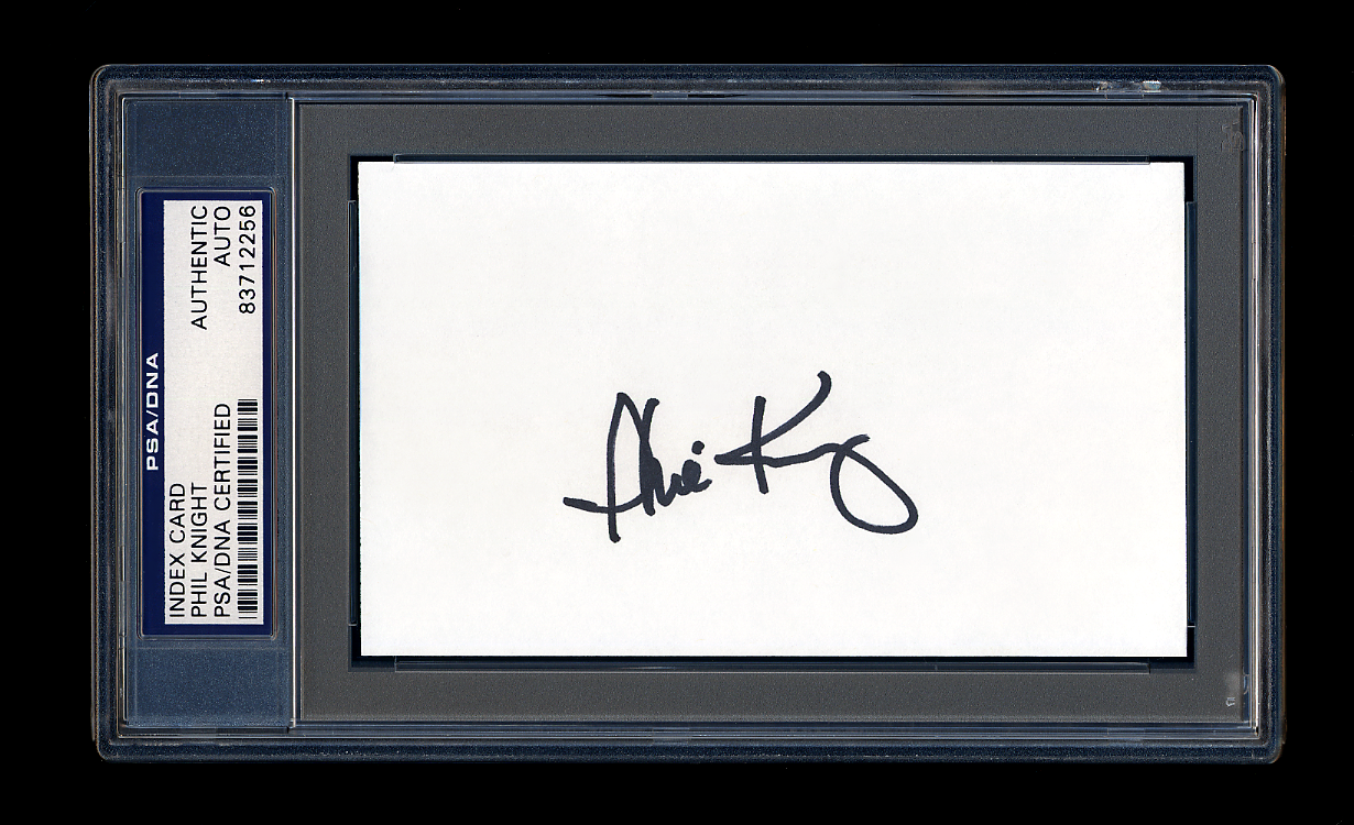 PHIL KNIGHT NIKE CEO FOUNDER SIGNED MINT INDEX CARD PSA/DNA