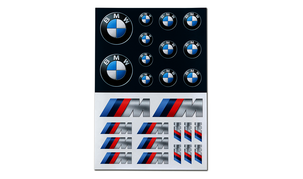 BMW Logo M Performance Aufkleber-Set 80282466211 Selbstklebende Sticker NEU