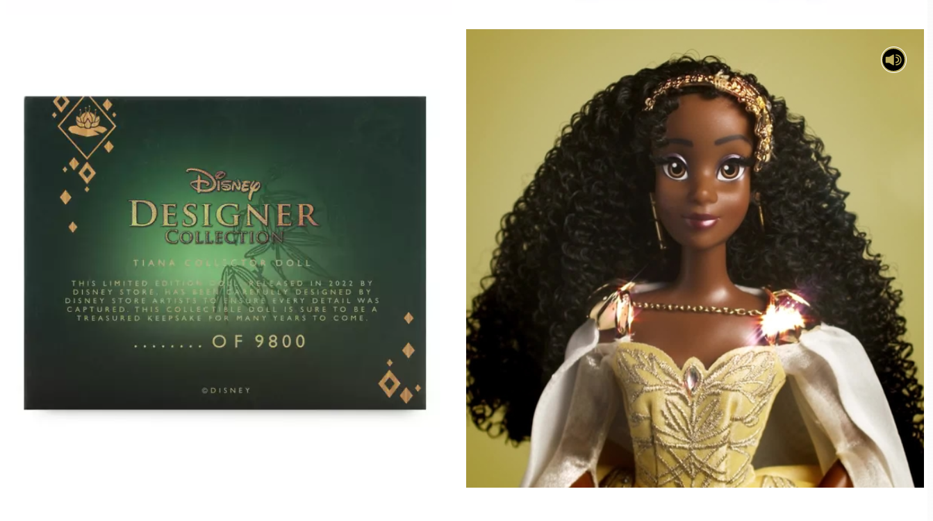 Disney Designer Collection Tiana Limited Edition Doll -The