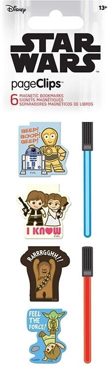 Magnetic Page Clips Bookmarks Star Wars Feel the Force Light Sabers