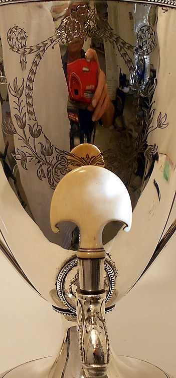 A fabulous sterling silver coffee urn, Hester Bateman, London 1786