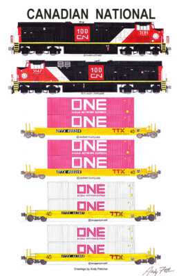 Canadian National ONE Ocean Network Express 11''x17'' Poster Andy Fletcher signed