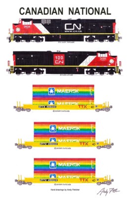 Canadian National ONE Ocean Network Express 11''x17'' Poster Andy Fletcher signed