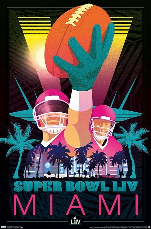 Official SUPER BOWL LIV (Miami 2020) Rare NFL Football Theme Art POSTER | eBay