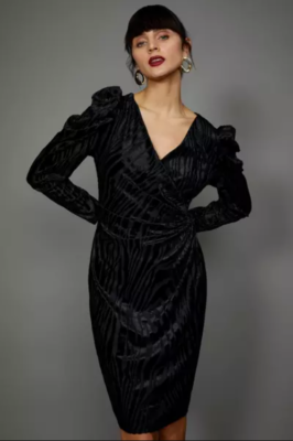 Animal devore wrap dress 2025