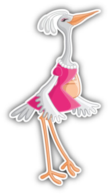 Heron Fashionista Business Woman Car Bumper Sticker Decal