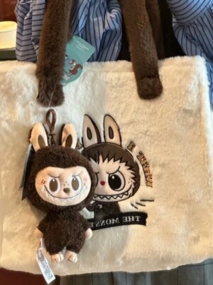 POP MART LABUBU The Monsters Etciting Macaron Plush Cute White Bag Shoulder bags