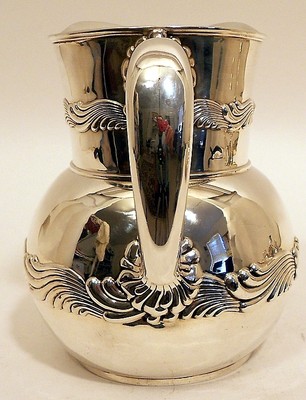 A sterling water pitcher, Wave Edge pattern, Tiffany & Co, c.1907-47