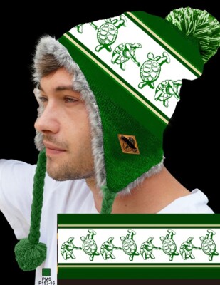 New Green Terrapin Station Grateful Dead Knit Adult Laplander Hat Winter Turtles