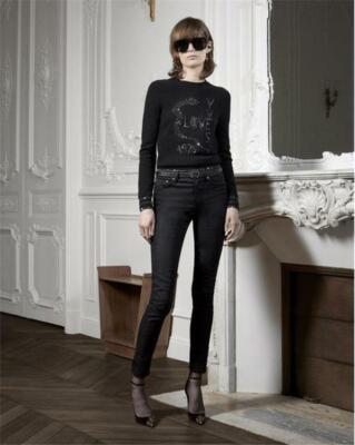 Yves saint laurent Black ニットロングマント ケープ