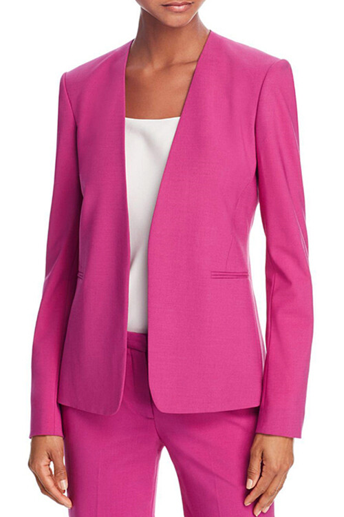 Pre-owned Theory $425  Isita Blazer Suit Jacket In Wild Fuscia Size 2
