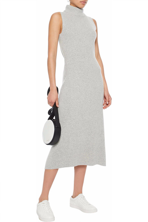 Pre-owned Rag & Bone $525  Ace Gray Cashmere Mock Neck Sweater Dress Size S, M