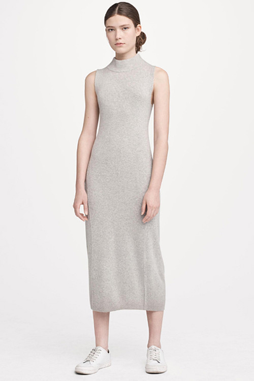 Pre-owned Rag & Bone $525  Ace Gray Cashmere Mock Neck Sweater Dress Size S, M