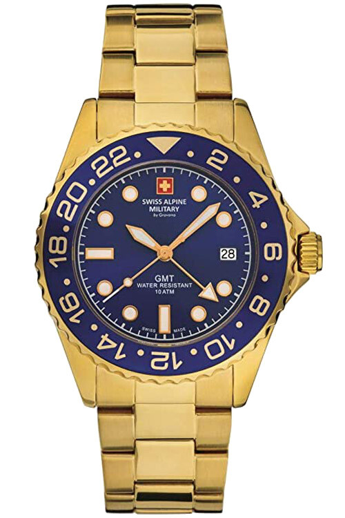 SWISS MILITARY SWISS ALPINE MILITARY BY GROVANA MEN'S WATCH GMT 7052.1115 SWISS MADE