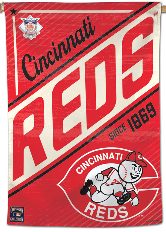 CINCINNATI REDS Since 1869 Cooperstown Collection Retro Logo 28x40 WALL