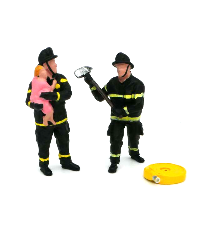 FIREFIGHTER SET BABY HERO FIRE DEPARTMENT  1:64 SCALE DIECAST MODEL FIGURINE COL