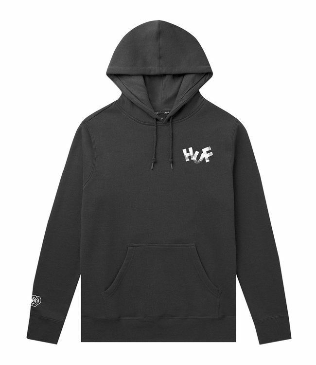 

HUF Haze Brush Hoodie Мужская черная спортивная одежда Повседневная спортивная одежда Топ, Черный