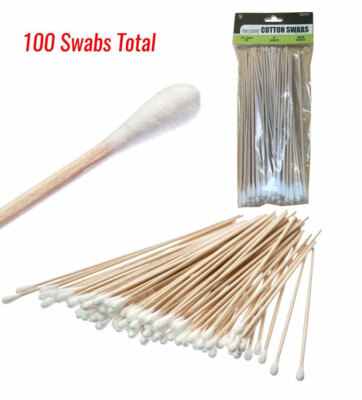 300pc 6" Q-Tips Cotton Swabs Cleaning Applicators with Birch Wooden Handles