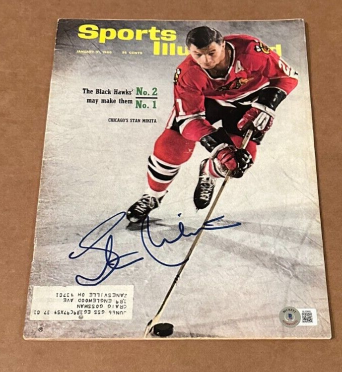 STAN MIKITA SIGNED SPORTS ILLUSTRATED 1-31-66 BECKETT BAS AUTHENTIC