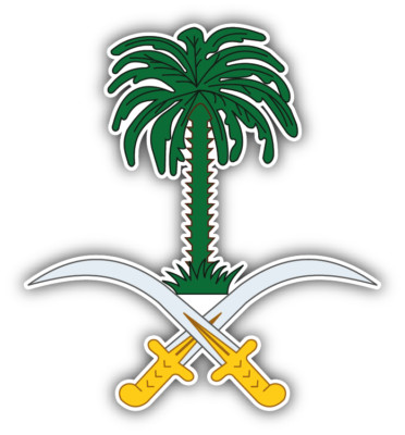 Saudi Arabia Coat Of Arms Car Bumper Sticker Decal - 3'', 5'' or 6''