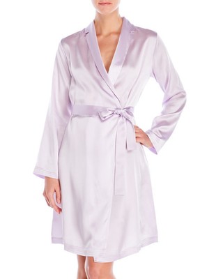 La Perla Studio Dolce Collection S Silk Wrap Short Robe Lilac New  