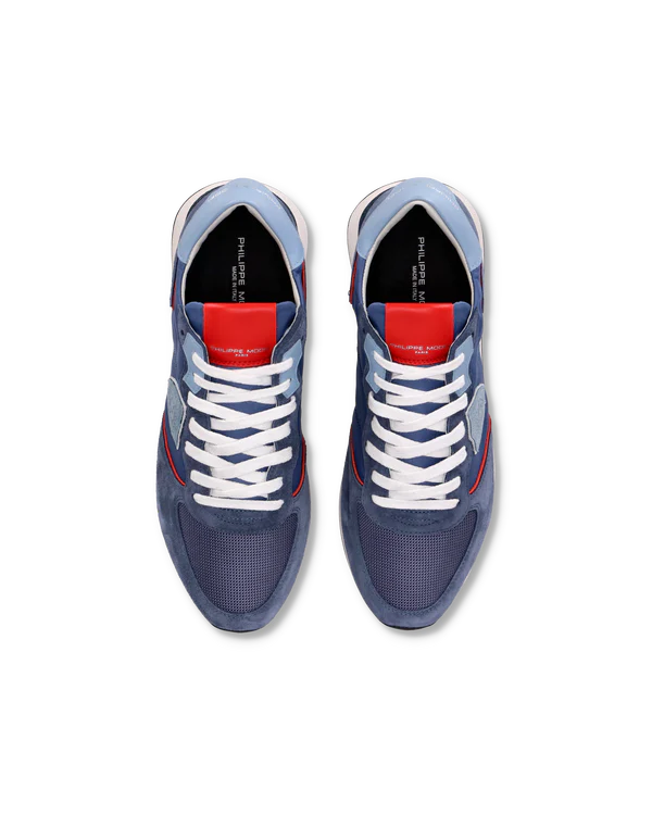 Pre-owned Philippe Model Men's Sneakers Trpx Tropez In Denim Suede Cod. Tzlu Wp40 In Blue