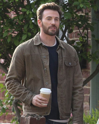 GHOSTED Shirt Style Brown Cotton Jacket For Men | CHRIS EVANS