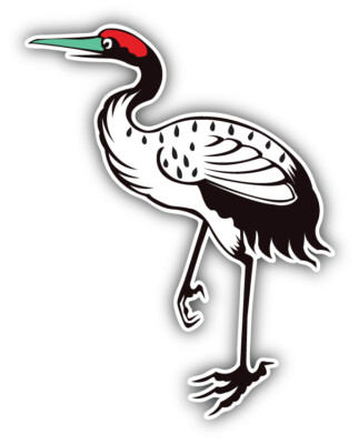 Chinese Heron Car Bumper Sticker Decal