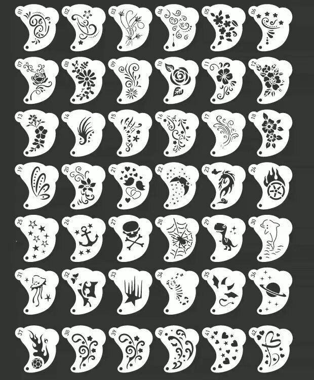 Bowitzki 42 Pcs Face Paint Stencils for Eye Painting Kids Reusable Many Shape