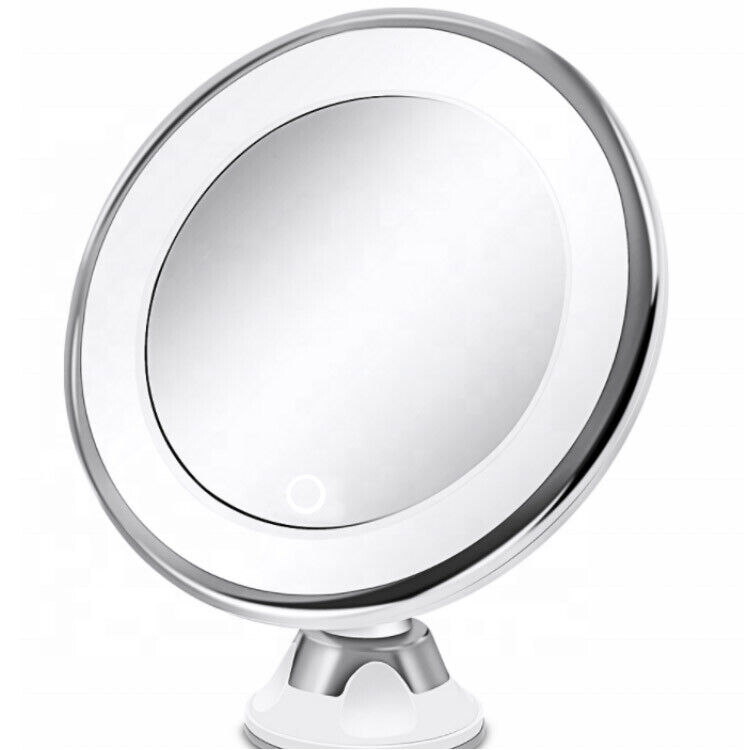 Kosmetikspiegel LED 10-fach Vergrößerung Saugnapf Schminkspiegel Rasierspiegel
