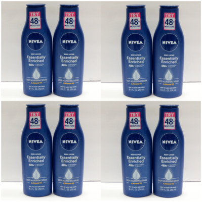 NIVEA BODY LOTION ESSENTIALLY ENRICHED 48HR DEEP NOURISHING SERUM 8.4 OZ 8 PCS