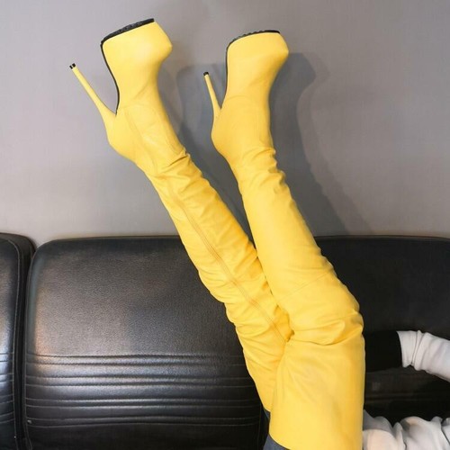 yellow thigh boots