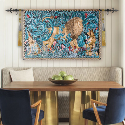  William Morris Lion King castle aristocrat living portable tapestry Cotton 