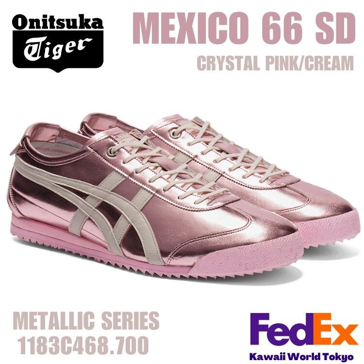 靴 Onitsuka Tiger MEXICO 66 SD Pink Onitsuka Tiger Mexico 66 SD Metallic Series Crystal Pink