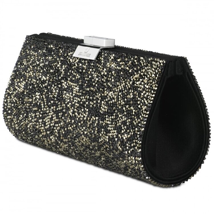 AUTHENTIC SIGNED SWAROVSKI POWER ROCK BLACK EVENING BAG