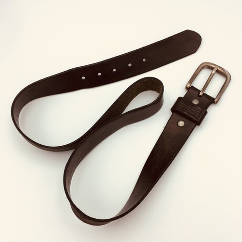Black Leather Belt Worn Soft 43.5” Long