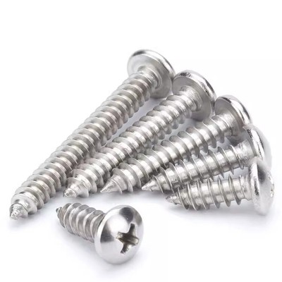 M6 Phillips Screw Round head Self-tapping Bolts Stainless steels 12-70mm Length