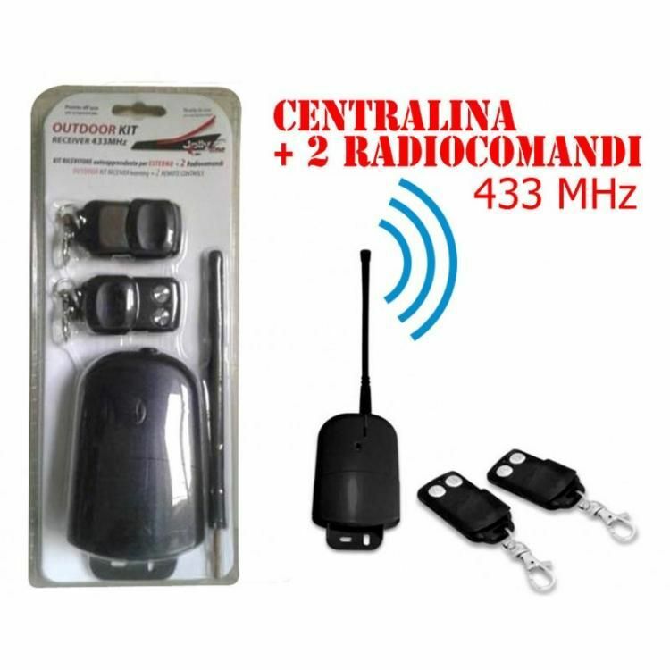 Kit 2 Radiocomandi Con Centralina A 2 Canali 433mhz Apri Cancello