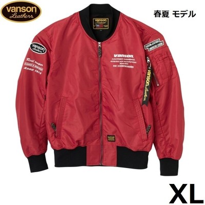 Vanson Svs2403S Nylon Ma-1 Jacket Red XL Size Spring/Summer japan
