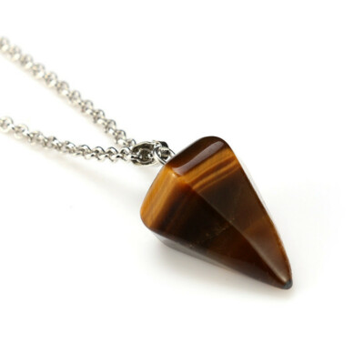 Wholesale Crystal Quartz Healing Pendulum Pendant Chakra Necklace Men Women Gift