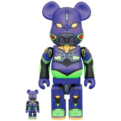 Medicom Toy Evangelion EVA01 (New Paint Ver.) 100% & 400% Be@rbrick Set In Stock